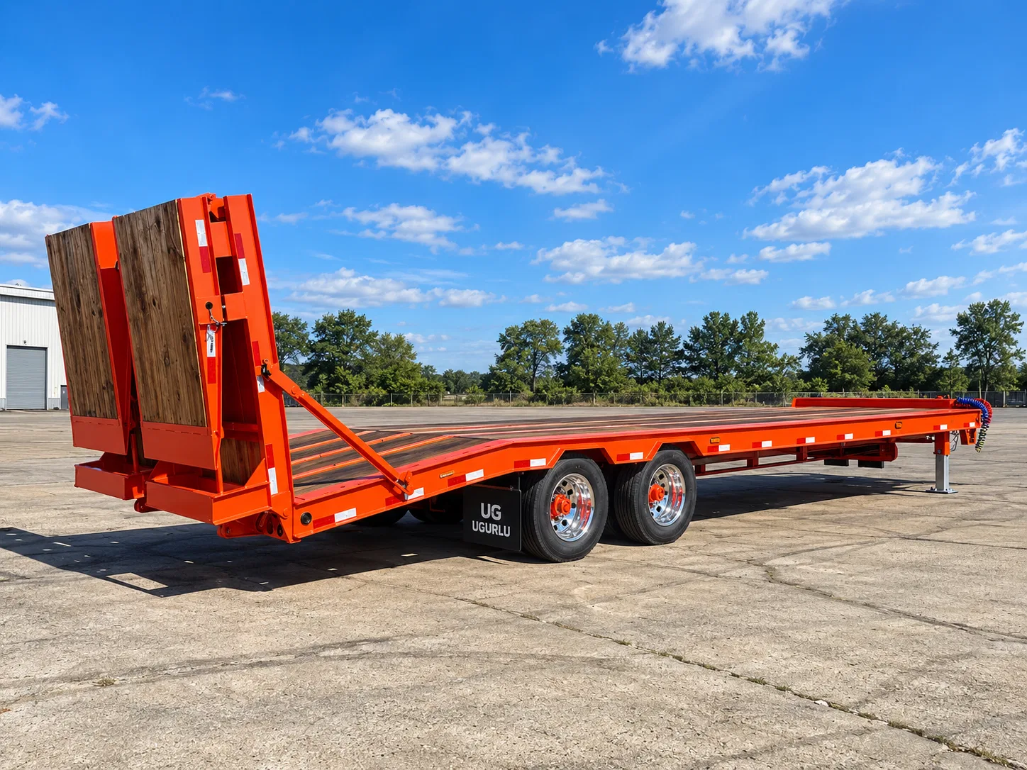 Ugurlu 2 Axle Dual Wheels Dual Folding with Ramp